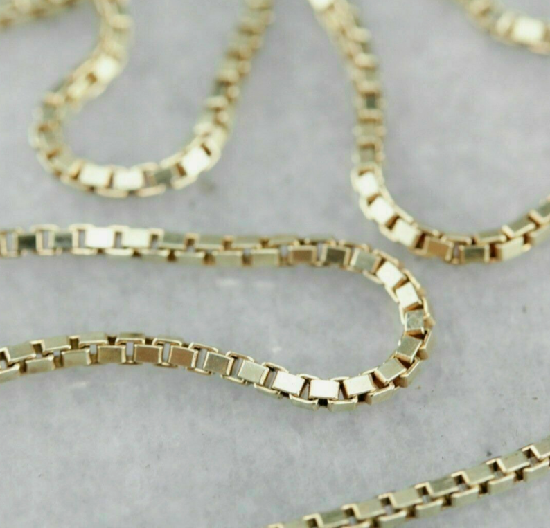 925 Sterling Silver 18K Gold Box Chain Necklace ( choose color and length )