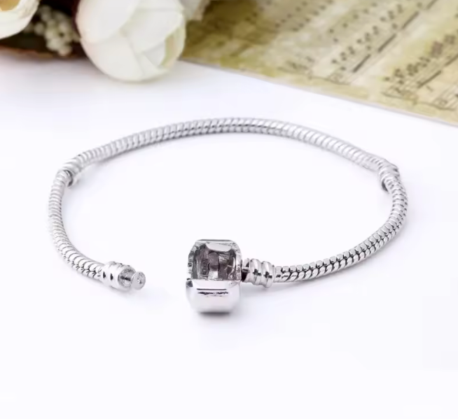 Classic Charm Bracelet Base - S925 Sterling Silver Snake