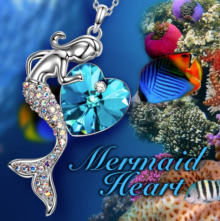 Swarovski Crystal Mermaid Heart Necklace ( Pre Order )