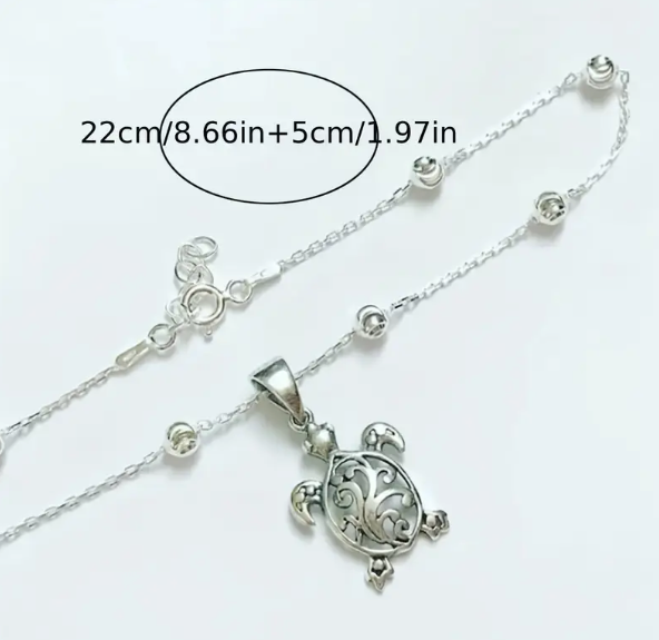 Women's Fashion Sea Turtle Pendant Ankle Chain Bracelet