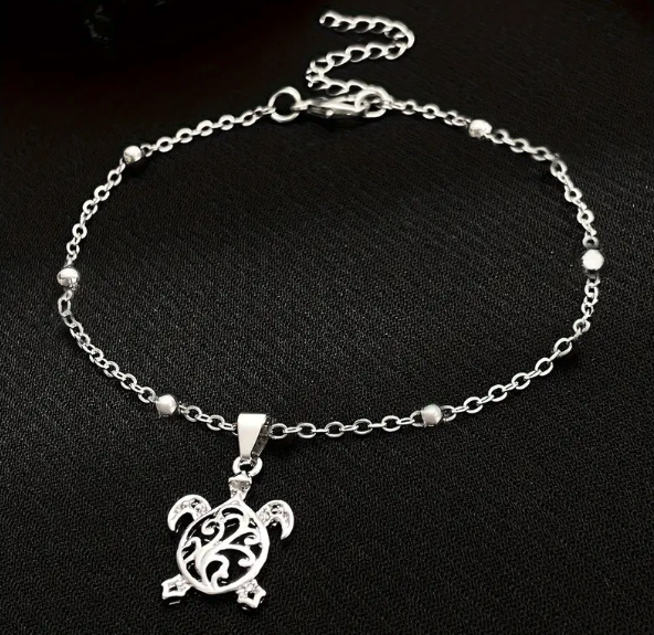 Women's Fashion Sea Turtle Pendant Ankle Chain Bracelet
