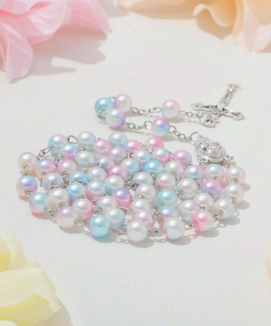 Blessed Rainbow Pastel Religious Rosary