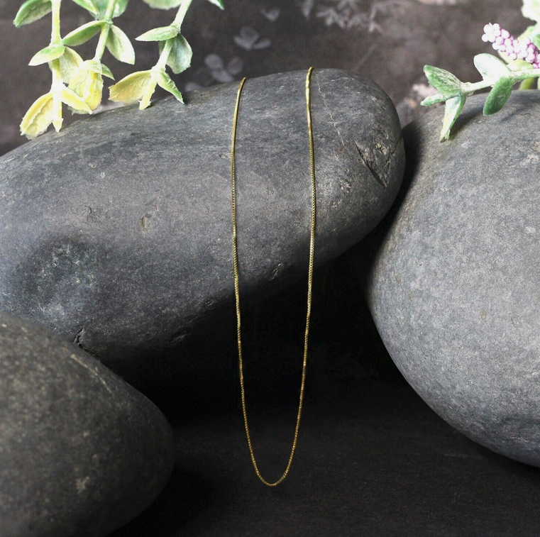 925 Sterling Silver 18K Gold Box Chain Necklace ( choose color and length )