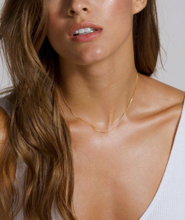 925 Sterling Silver 18K Gold Box Chain Necklace ( choose color and length )