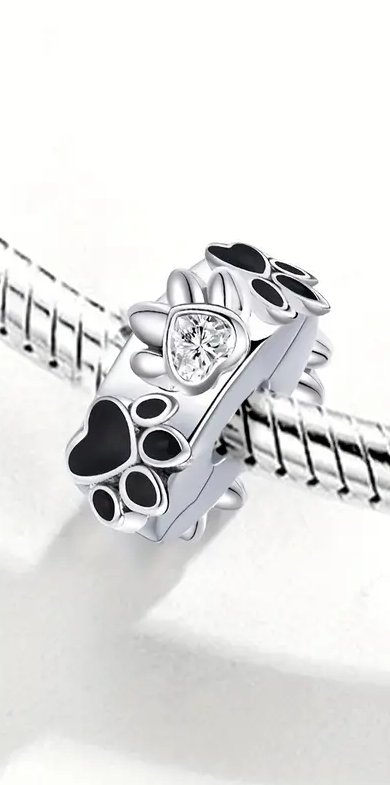 Cat Dog Paw S925 Charm - Silver Braceet Bangle Necklace