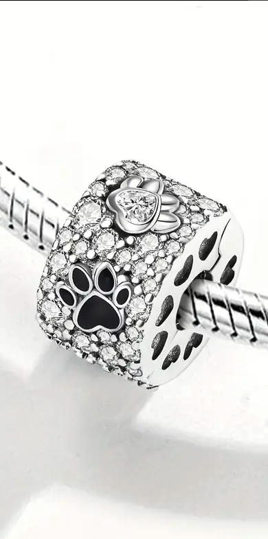Cat Dog Paw S925 Charm - Silver Braceet Bangle Necklace