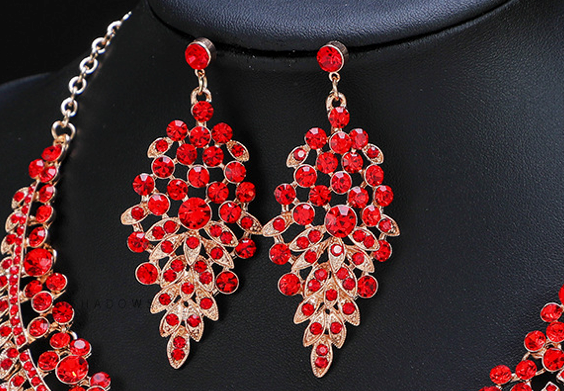 Nora ~ Cubic Zirconia Fashion Bridal Prom Necklace Earrings Set