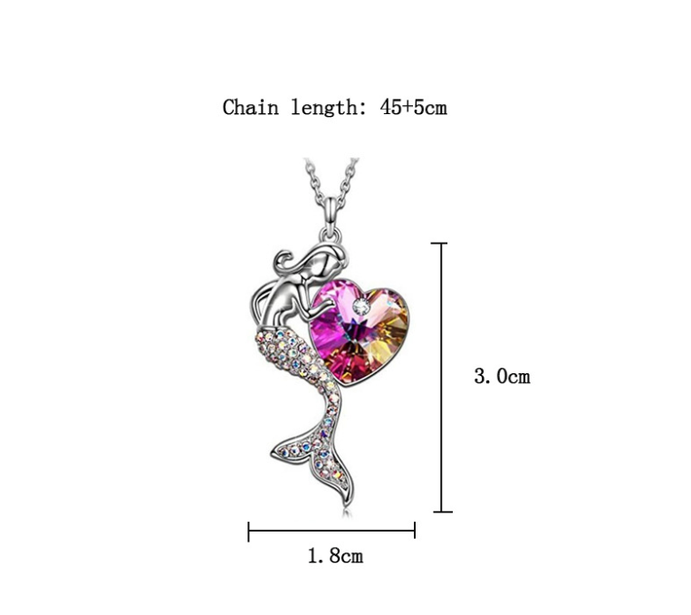 Swarovski Crystal Mermaid Heart Necklace ( Pre Order )