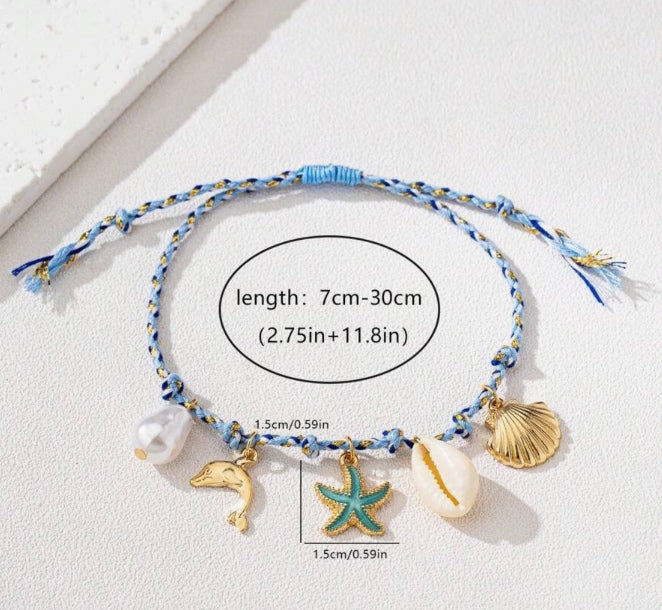 Under the Sea Mermaid Beach Ankle Multicolor Bracelet