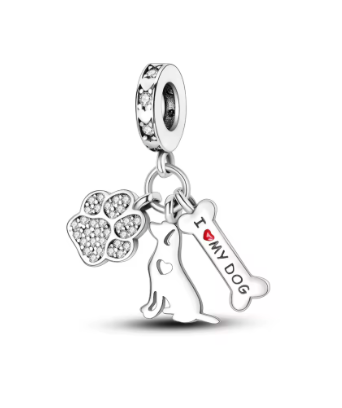 Cat Dog Paw S925 Charm - Silver Braceet Bangle Necklace