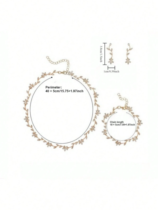 Promise Me  ~   Leaf Necklace Earring Bracelet Set   (  Pre Order  )