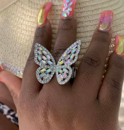 Paparazzi Flauntable Flutter Iridescent Multicolor Ring + Mystery Piece
