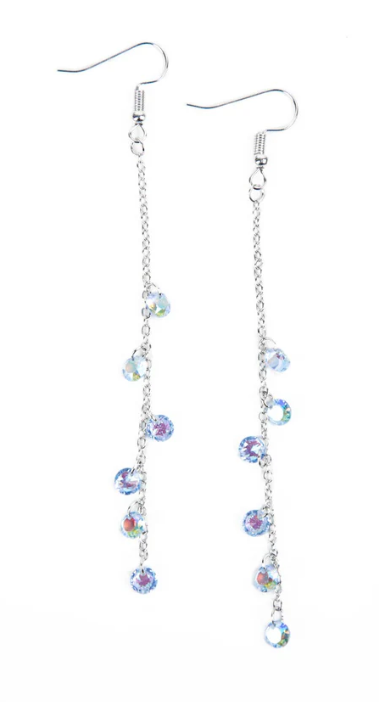 Paparazzi Extended Eloquence Blue Earrings