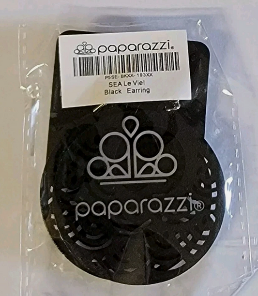 Paparazzi Sea Le Vie Black Earrings