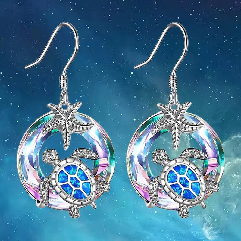 Sea Side Starfish Turtle Earrings