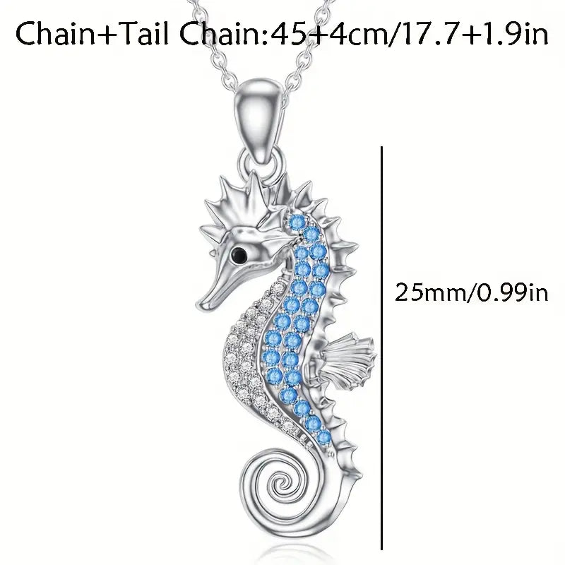Seahorse Haven Blue Necklace