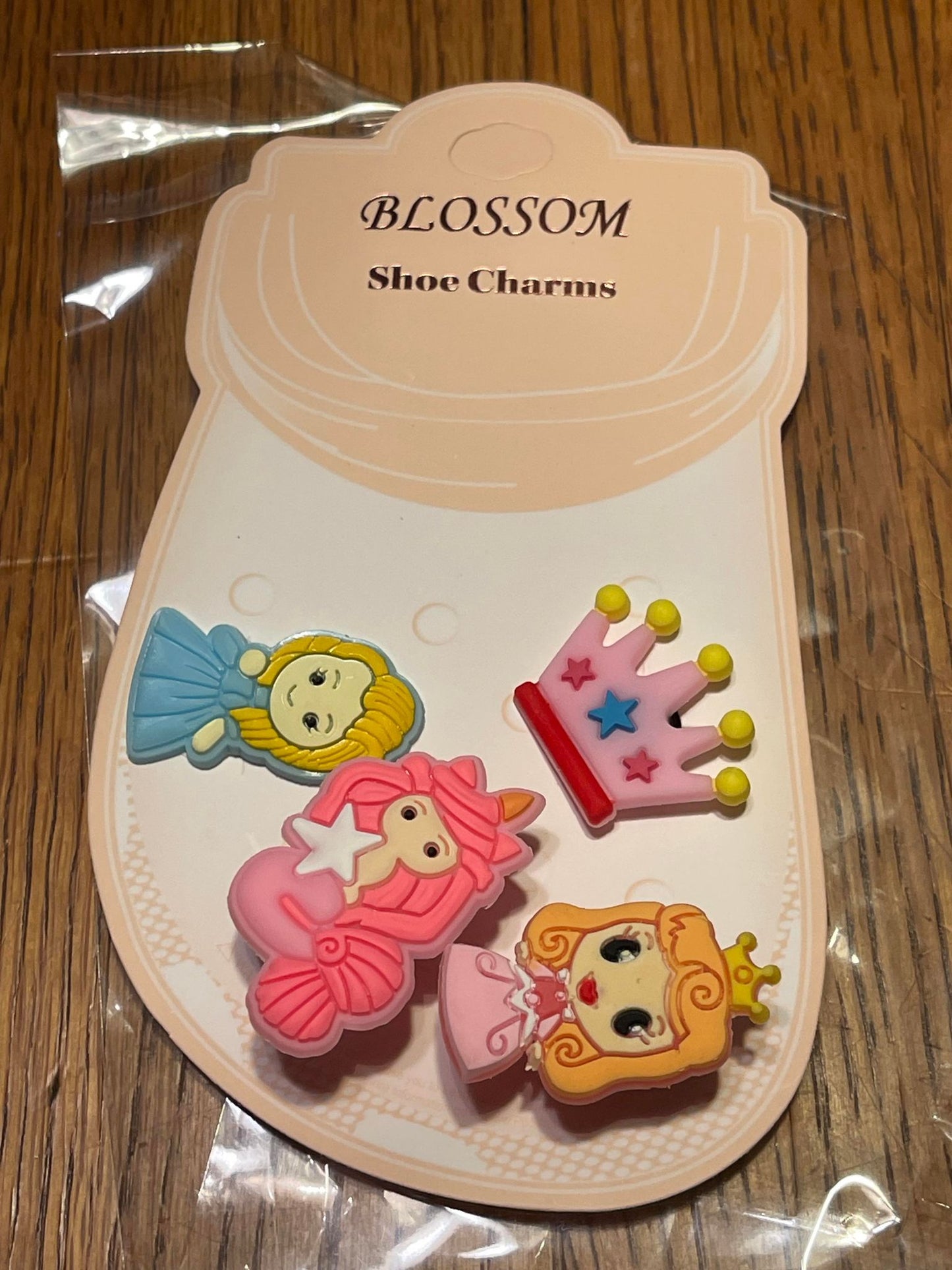 4 piece Crown Mermaid Princess Light up Shoe Charms
