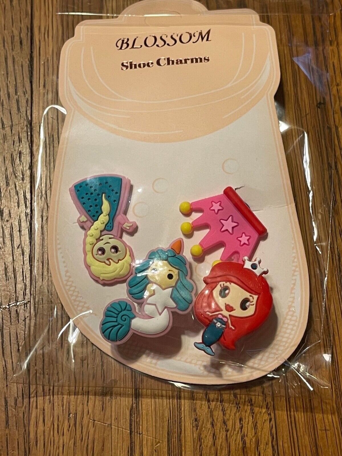 4 piece Crown Mermaid Princess Light up Shoe Charms