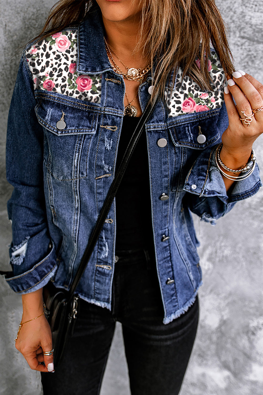 Ladies Denim Floral Button Jacket 🔥 SAVINGS 🔥