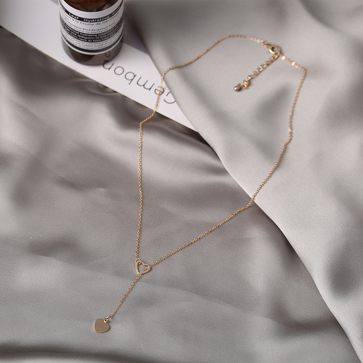 Darling peach heart love pendant women's Y-shaped necklace