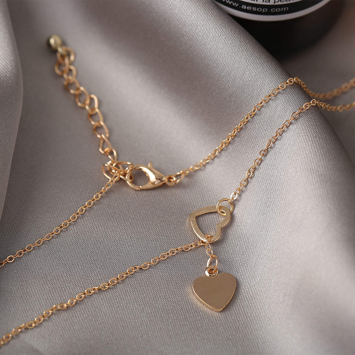 Darling peach heart love pendant women's Y-shaped necklace