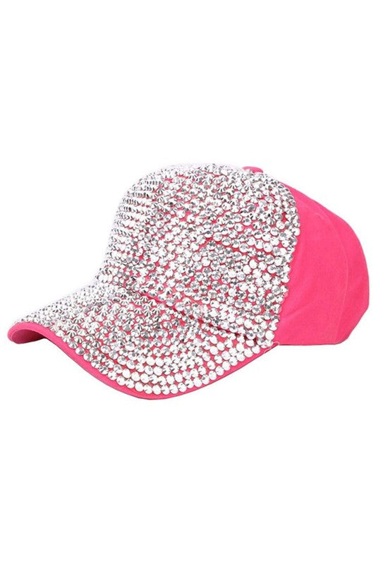 Front Embellished Bling Rhinestone Baseball Cap ( ladies hat)