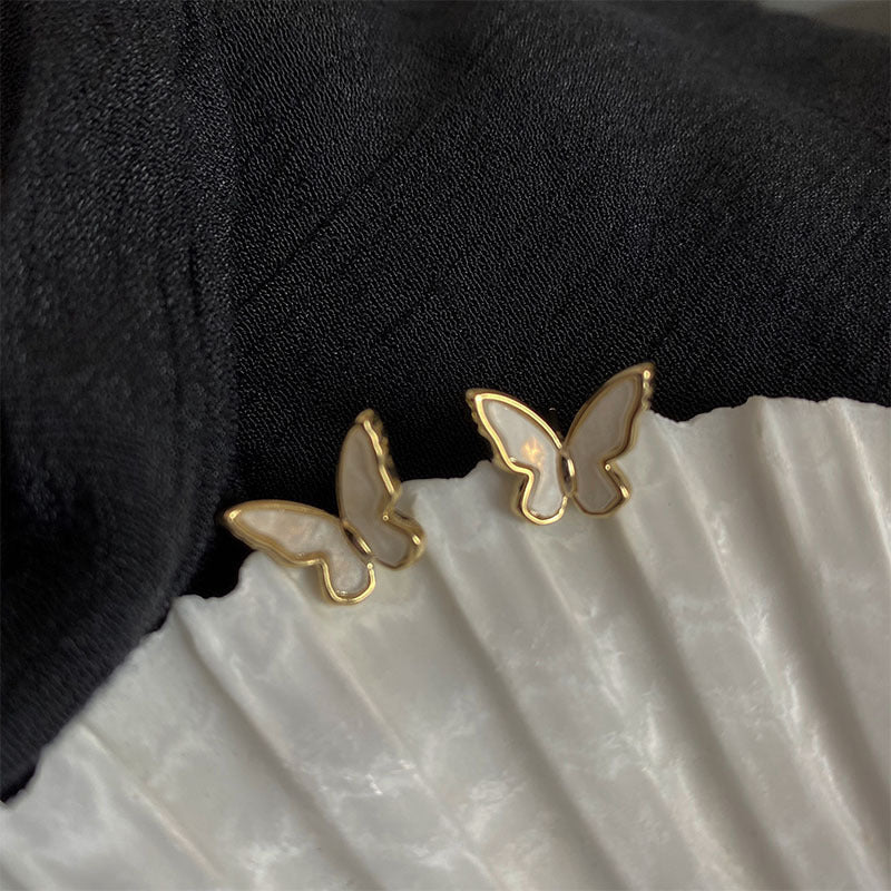 Pearl Iridescent Shell Butterfly Post Back Earrings  (  DROP  SHIPPED  )   ð¥  Hot Seller  ð¥