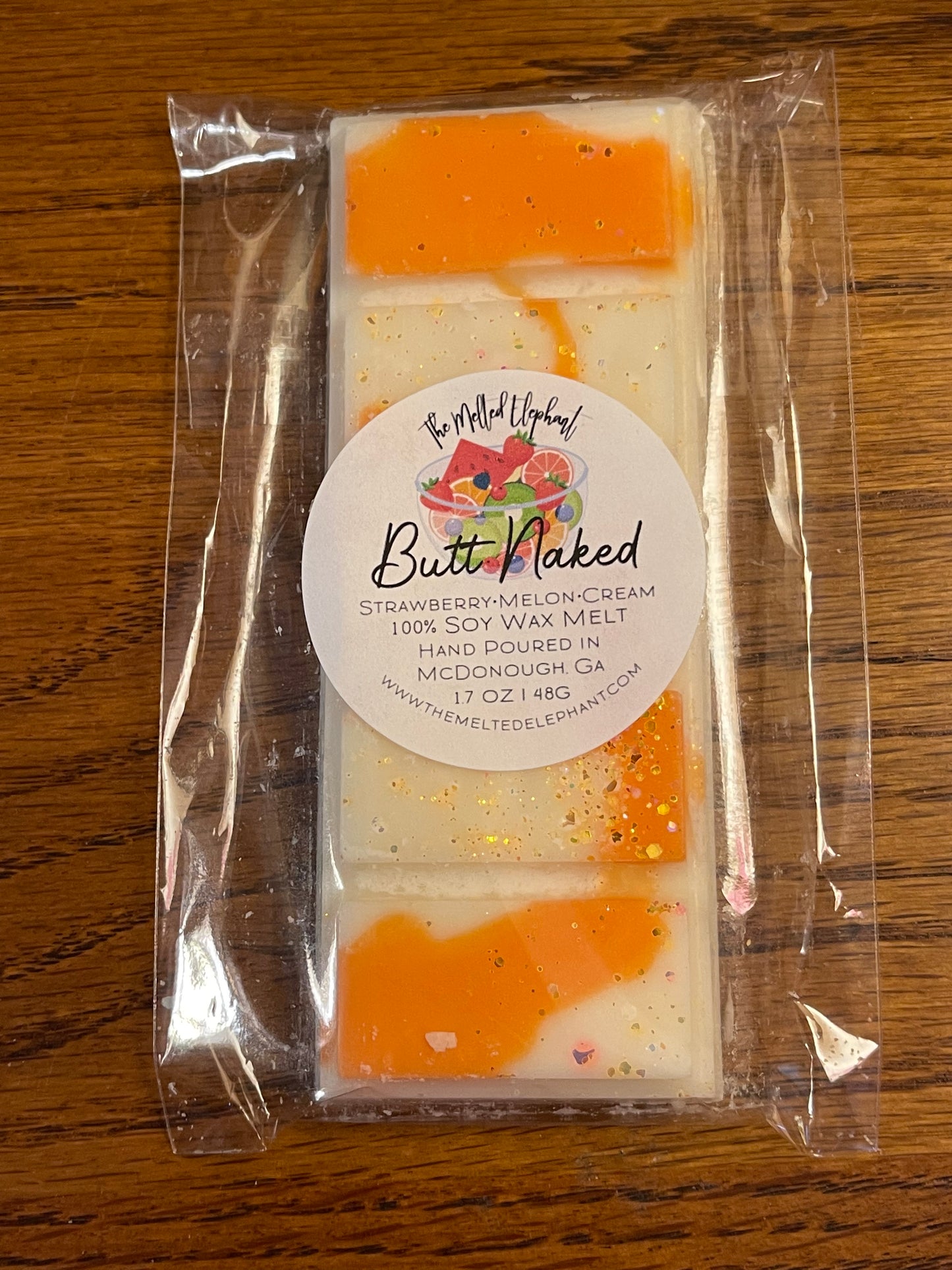 Spring Wax Melt Snap Bars Butt Naked ( melon scent )