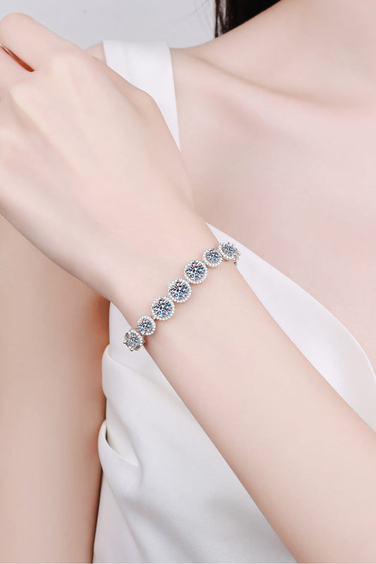 925 Sterling Silver 10.4 Carat Moissanite  Bracelet