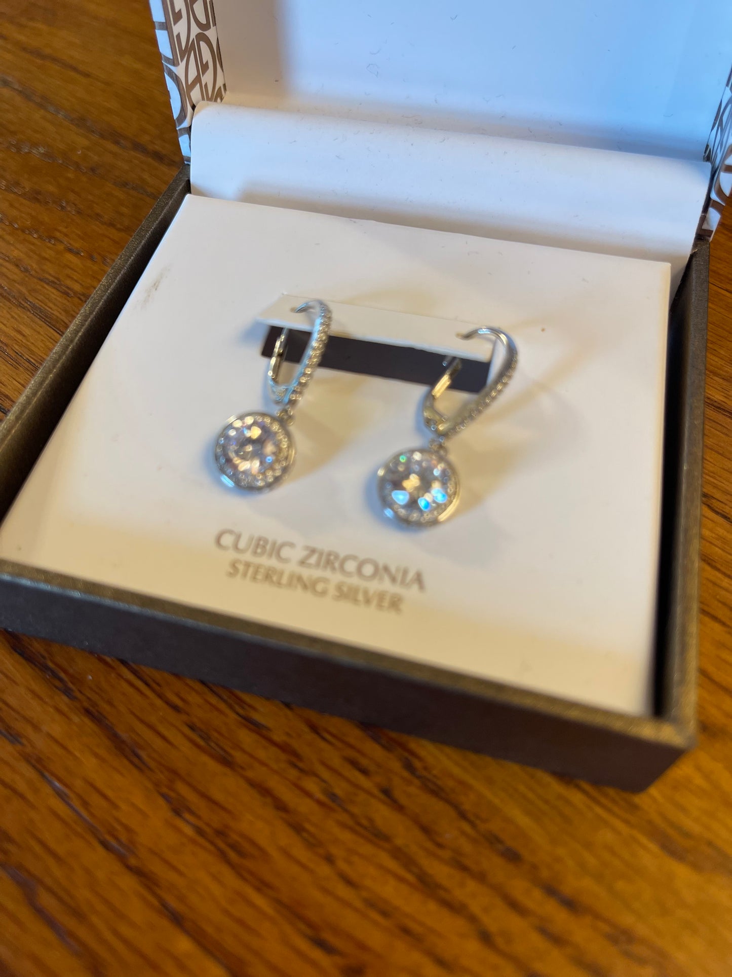 Giani Bernini 7mm Cubic Zirconia Sterling Silver Drop Earrings