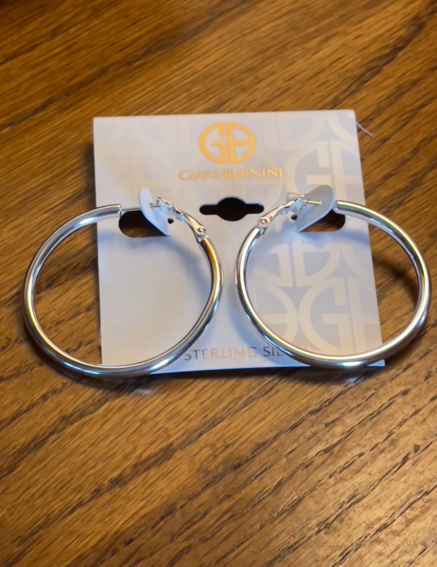 GIANI BERNINI Polished Tube Medium 40mm 1.50 inch 925 Sterling Silver Earrings