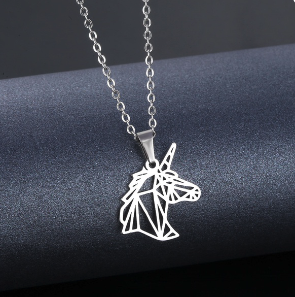 Stainless Steel Unicorn Horse Necklace