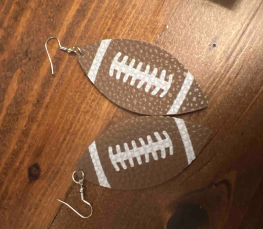 Football Brown Drop Dangle Earrings