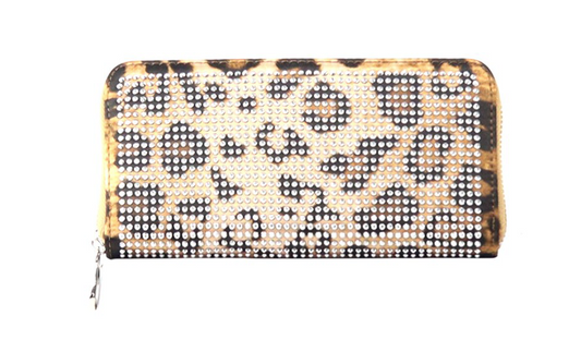 Fashion Wallet Bling Bling Cheetah Print Multicolor