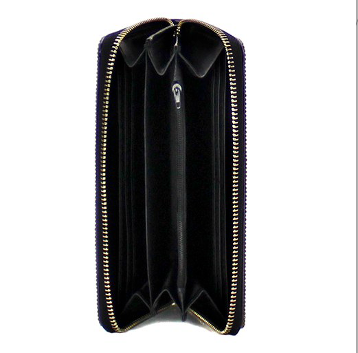 Luxury Fashion Wallet BLING BROWN Checkered Zip Around
