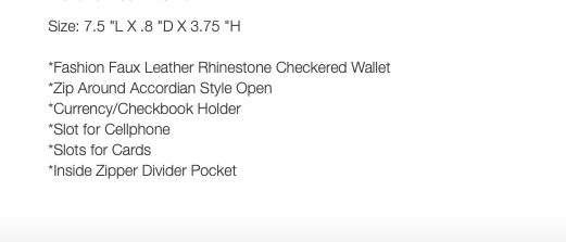 Luxury Fashion Wallet BLING BROWN Checkered Zip Around