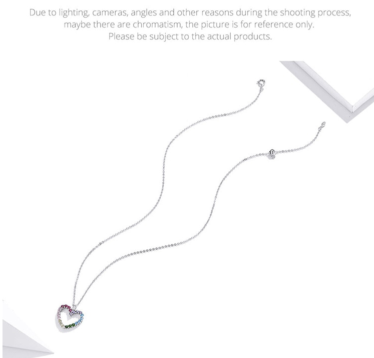 Sterling Silver Cubic Zirconia Rainbow Heart Necklace Earrings Bracelet Set ( Ladies Teens ) (( PREORDER ))