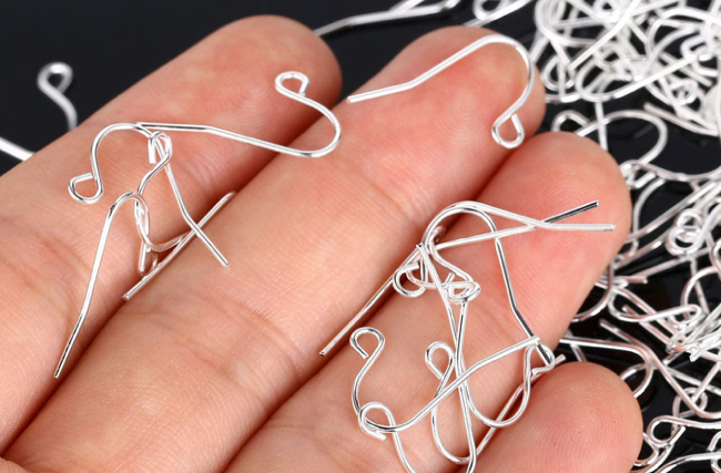 925 Sterling Silver Fish hook replacement service ( One Pair ) Choose Color Style