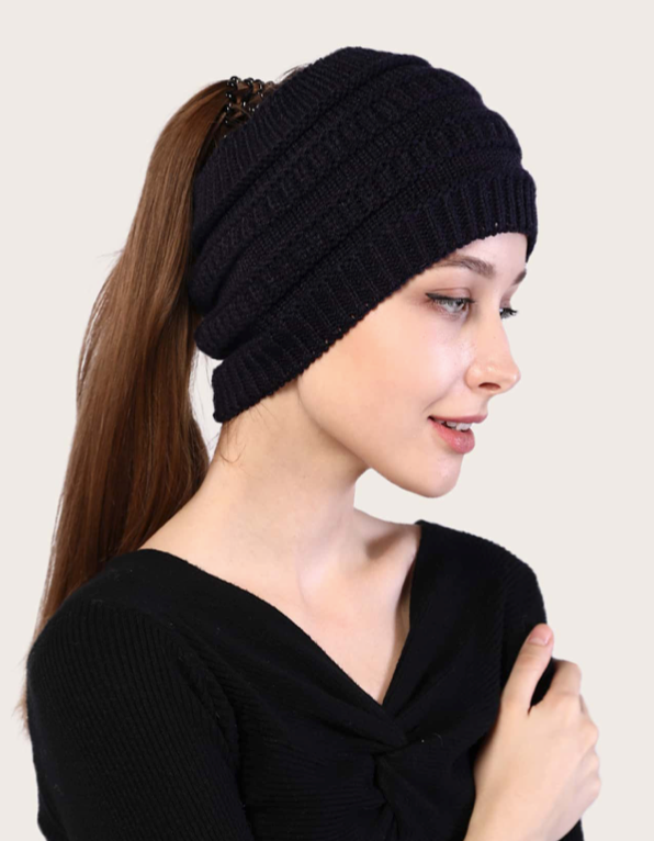 Unisex Pony Tail Beanie Hat π₯ Fan Favorite π Choose Color π₯