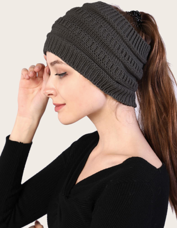 Unisex Pony Tail Beanie Hat π₯ Fan Favorite π Choose Color π₯