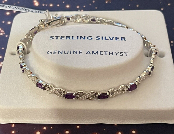 Sterling Silver Genuine Amethyst Infinity Tennis Bracelet 🔥💜 Oh my.... 💜🔥