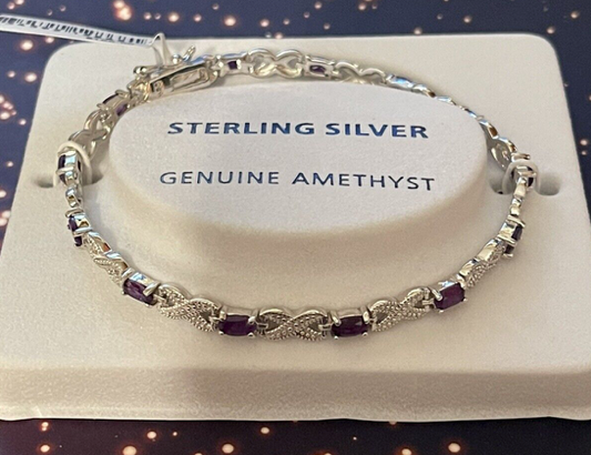 Sterling Silver Genuine Amethyst Infinity Tennis  Bracelet   🔥💜   Oh my....   💜🔥