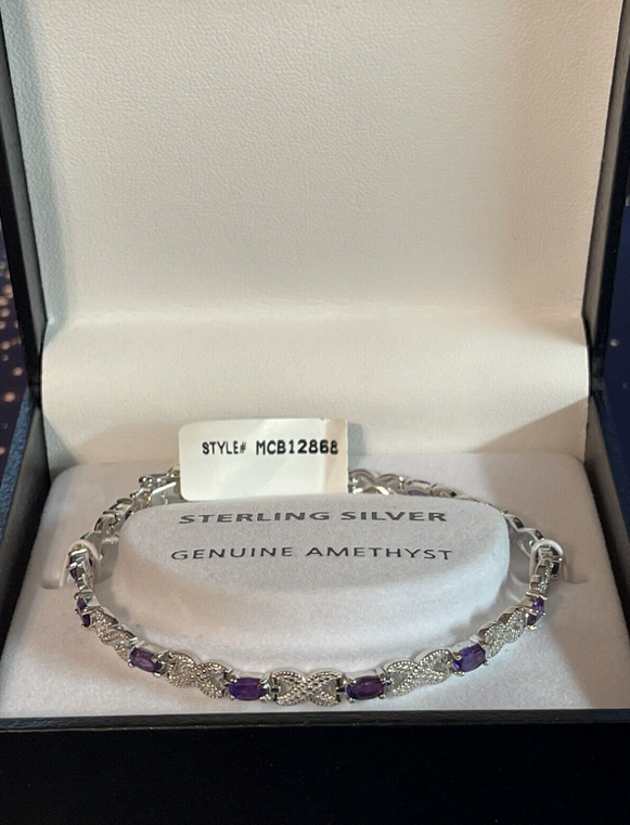 Sterling Silver Genuine Amethyst Infinity Tennis Bracelet 🔥💜 Oh my.... 💜🔥