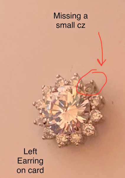 Giani Bernini Cubic Zirconia 925 Sterling Silver Starburst Stud Earrings ( Discounted: small defect ) Cannot see without magnified