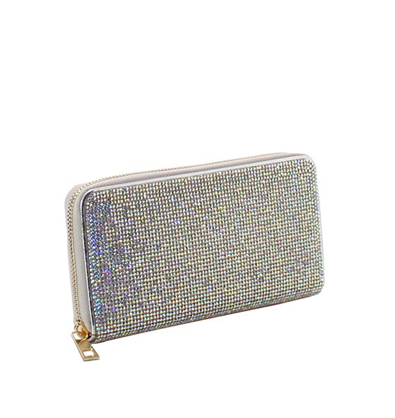 Iridescent Crystal Bling Long Wallet