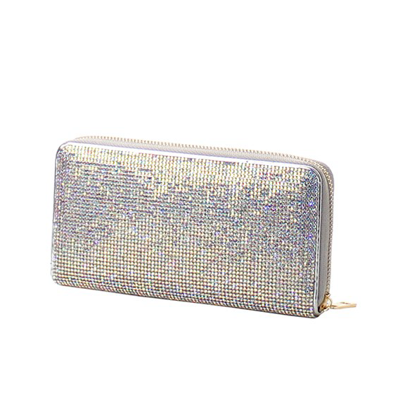 Iridescent Crystal Bling Long Wallet