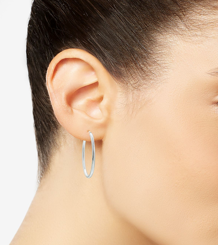 GIANI BERNINI Polished Tube Medium 40mm 1.50 inch 925 Sterling Silver Earrings