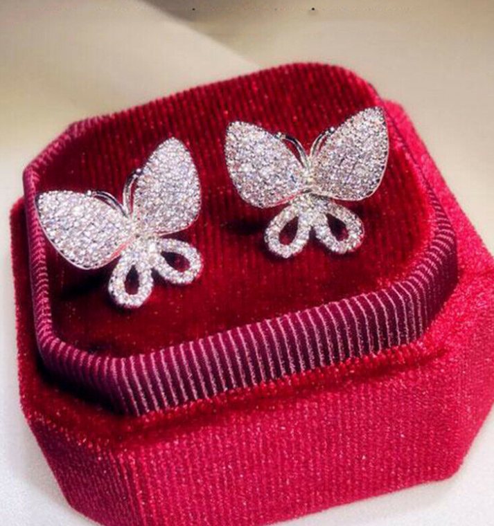 Butterfly Cubic Zirconia 925 Sterling Silver Post Back Earrings   🦋 FAN FAV 🦋