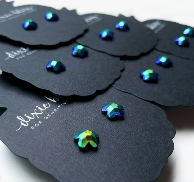 Cosmic Flowers ~ Oil Spill Stainless Steel Post Back Earrings