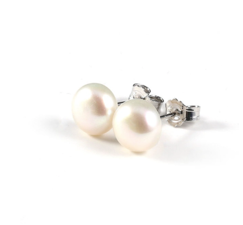 Natural Freshwater Pearl Stud Earrings with Gift Bag
